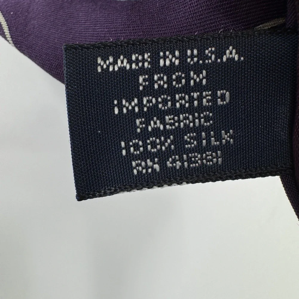 Polo Ralph Lauren Purple Medallion Silk Tie Geometric Print Hand Made‎ USA